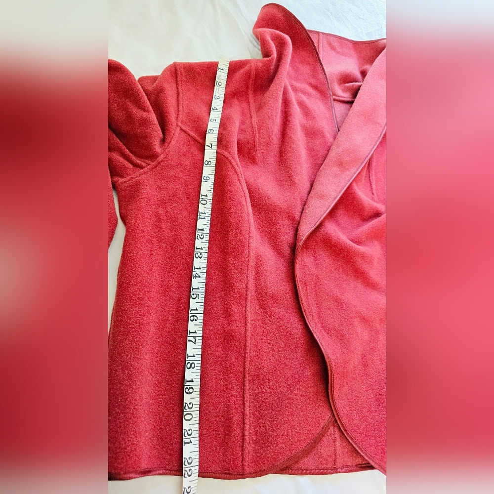 Victor Costa Occasion Red Wool Open Front Shawl Collar Jacket Size L Womend - Picture 4 of 6